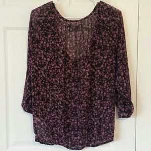 LC Lauren Conrad Tops - Lauren Conrad relaxed sheer floral blouse LC Lauren Conrad Tops - Lauren Conrad relaxed sheer floral blouse